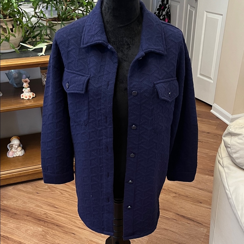 Simply Southern navy quilted shacket, size S